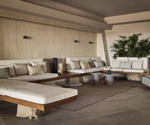 Zelia Resort Halkidiki Hebe Cafe Bar interior sitting area
