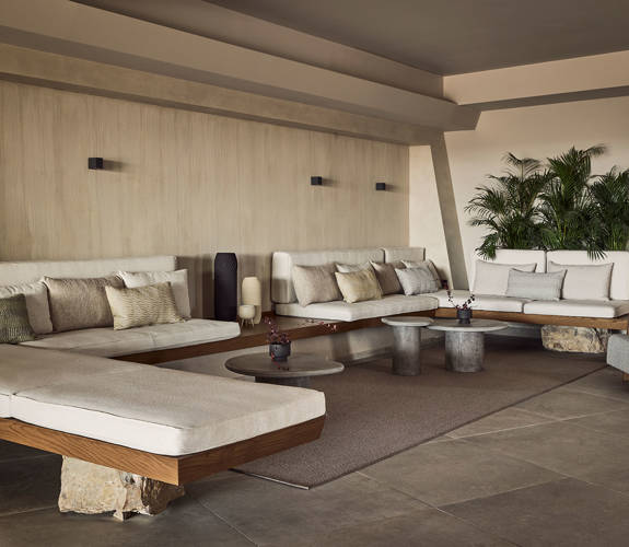 Zelia Resort Halkidiki Hebe Cafe Bar interior sitting area
