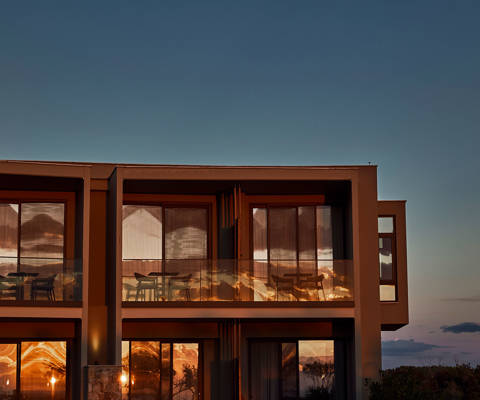 Zelia Resort Halkidiki exterior view at sunset
