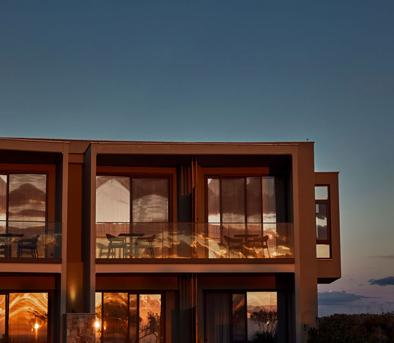 Zelia Resort Halkidiki exterior view at sunset
