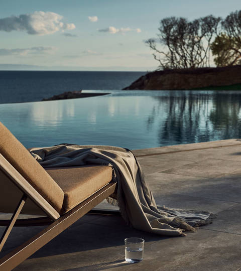 Zelia Resort Halkidiki pool view and one sunbed
